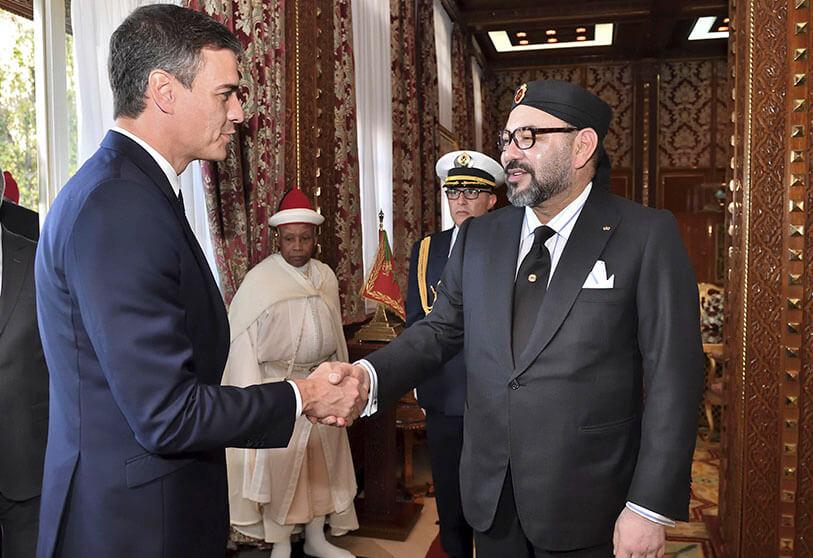 Pedro Sánchez y Mohamed VI, rey de Marruecos.