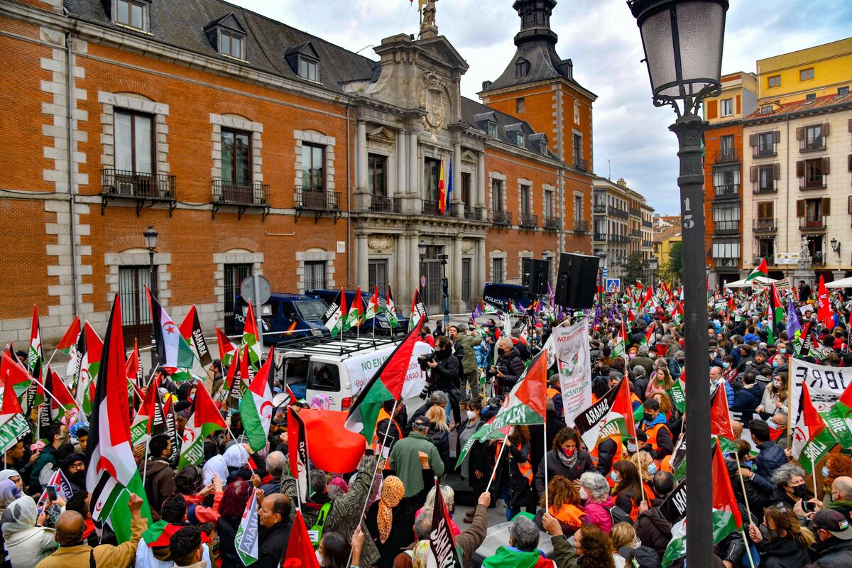 Manifestación multitudinaria en Madrid por un Sáhara libre, foto Agustin Millan