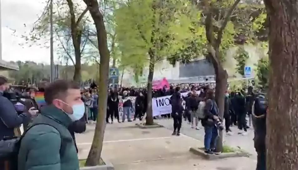 Un momento del incidente en la Complutense.