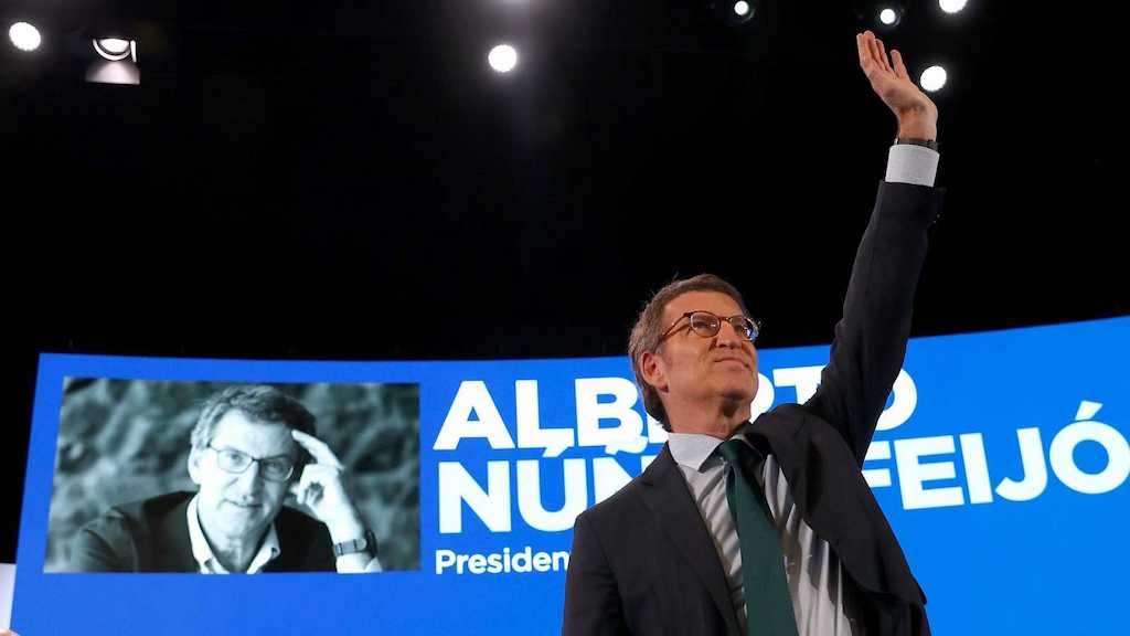 Núñez Feijóo, durante su proclamación como presidente del PP.