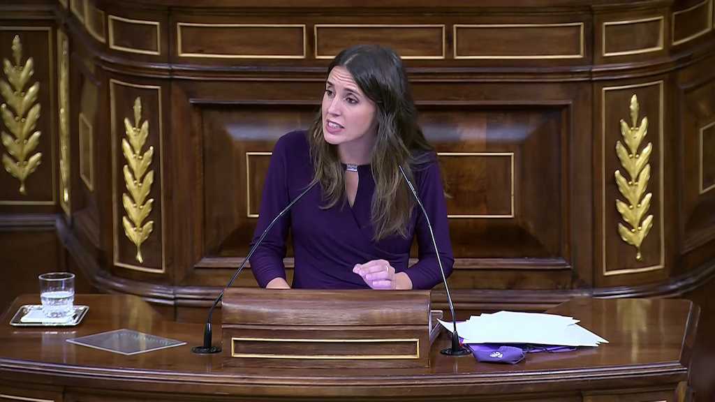 Irene Montero, impulsora de la ley "solo sí es sí".