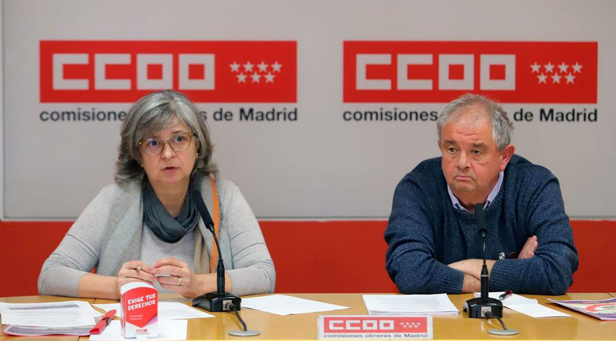 La-secretaria-general-de-CCOO-Madrid,-Paloma-López-y-el-el-secretario-de-Acción-Sindical,-Miguel-Ángel-Ruiz.