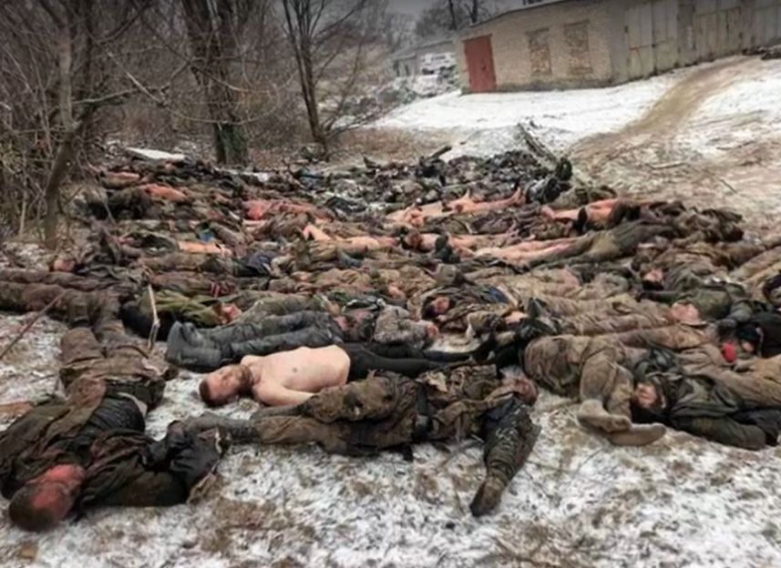 Militares del Grupo Wagner abatidos en combate en una imagen compartida por la propia unidad de mercenarios rusa.