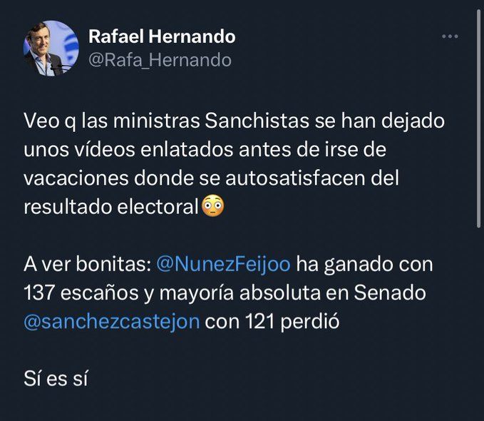 Twitter de Rafael Hernando, PP