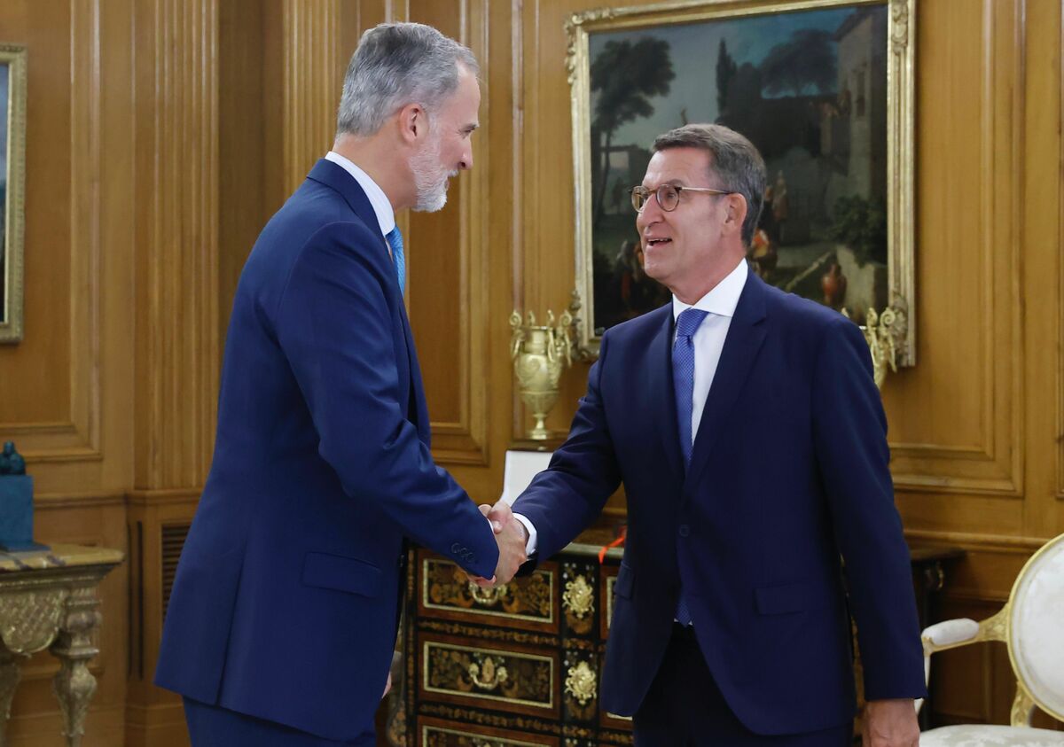 Alberto Núñez Feijóo con el rey Felipe VI