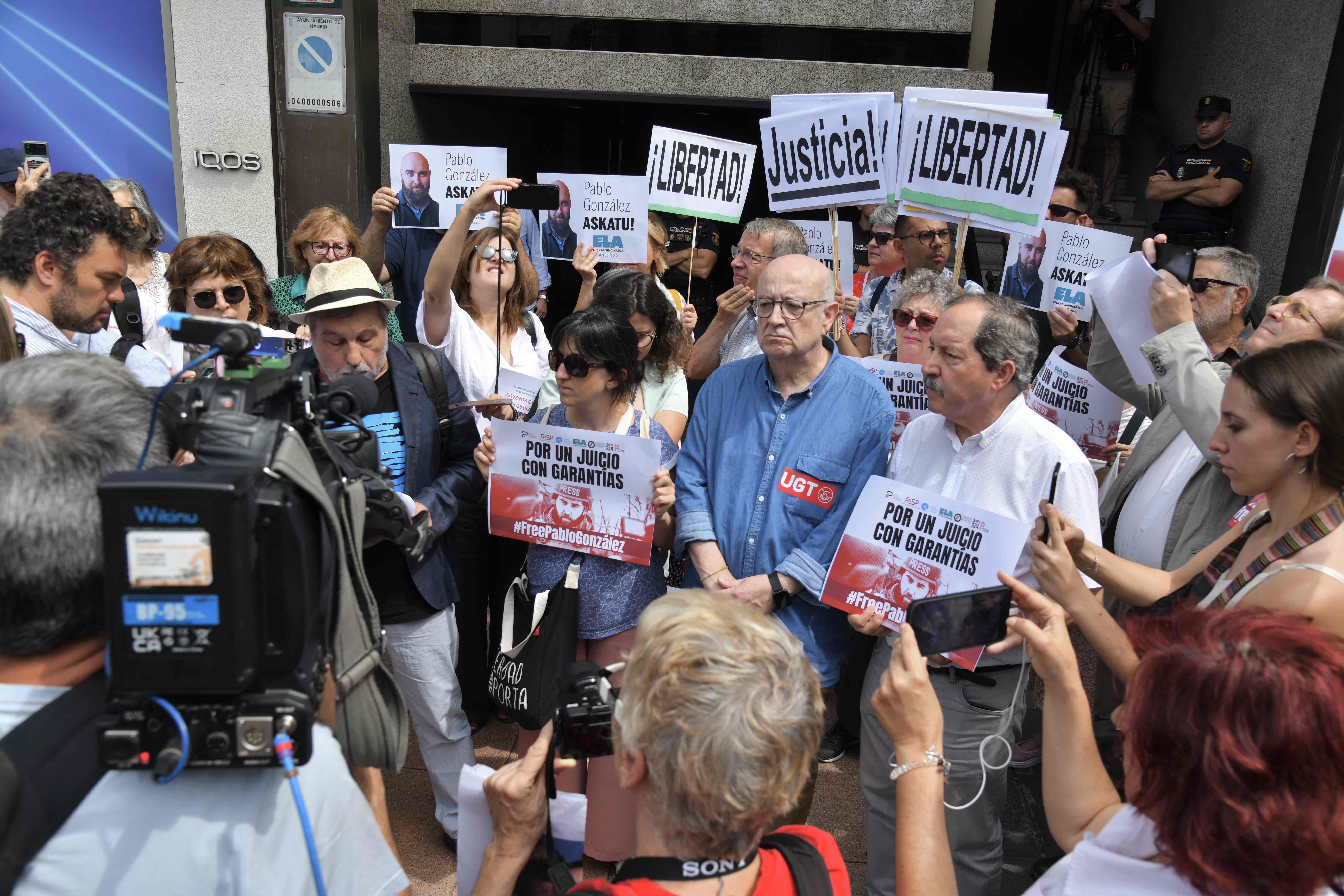 Concentración para pedir la libertad del periodista Pablo González, detenido en Polonia, fotos Agustin Millan