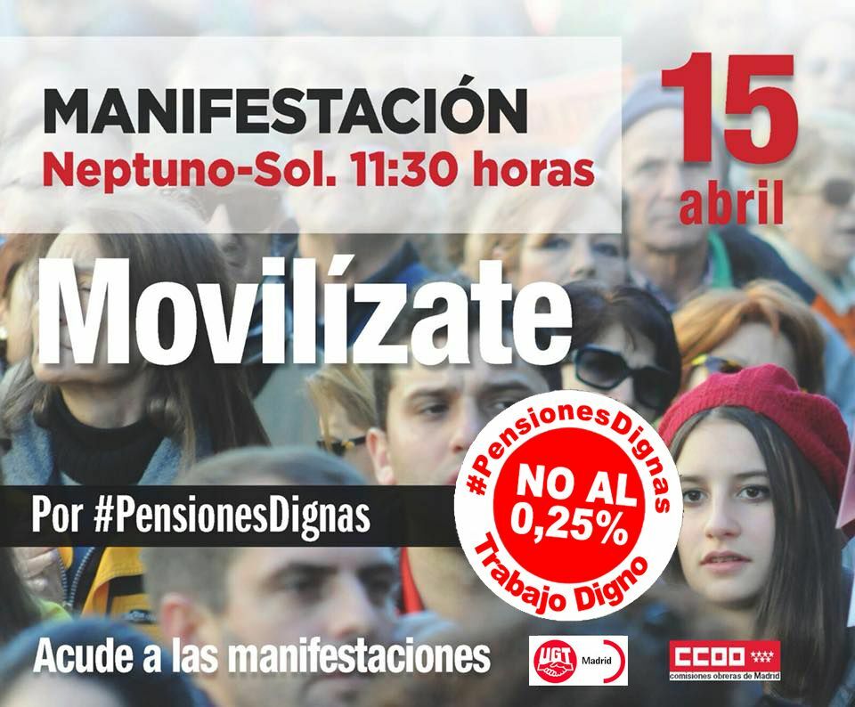 foto cartel de movilizaciones pensiones