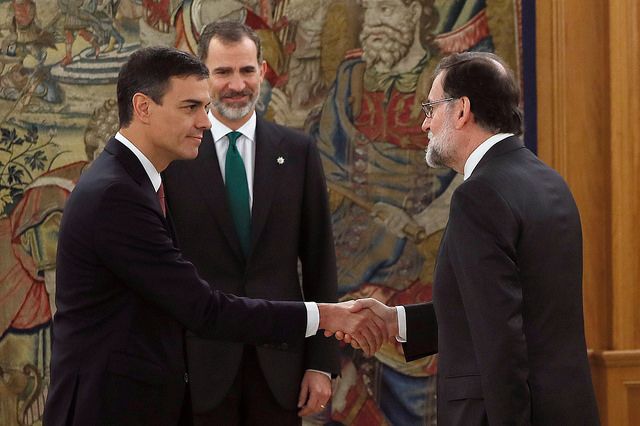 PEDRO SÁNCHEZ, RAJOY Y FELIPE VI