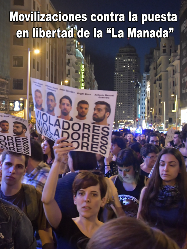 Movilizaciones contra la decisión judicial de poner en libertad a “La Manada. Foto Agustín Millán.