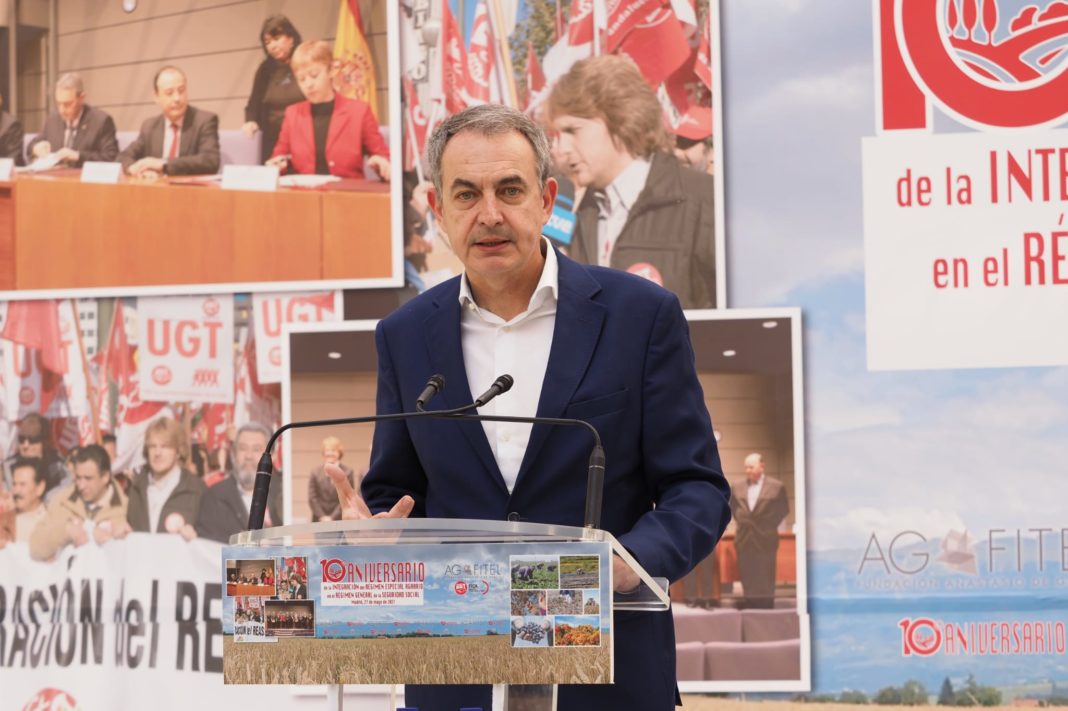 José Luis Rodríguez Zapatero en un acto ayer en UGT.