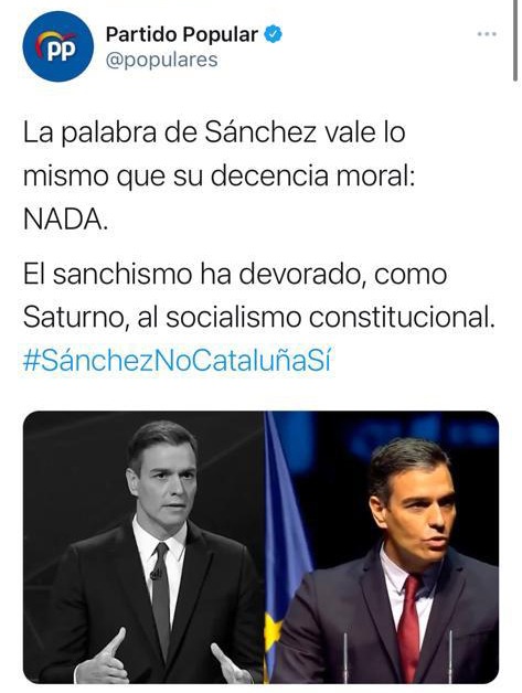 Campaña del PP contra Sánchez por los indultos