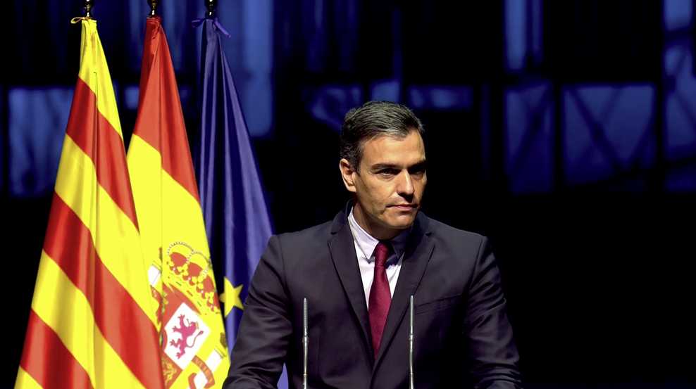 Cataluña: Pedro Sánchez, durante su discurso en el Liceu.