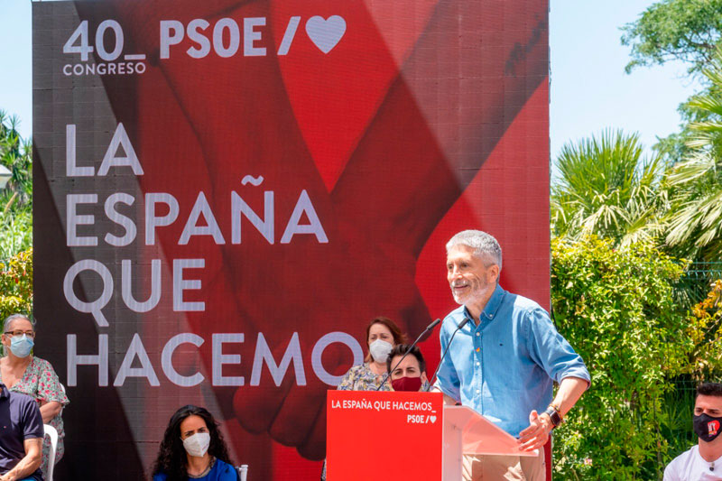 Fernando Grande Marlaska, desde Torremolinos, en la clausura de la jornada del PSOE sobre Diversidad sexual