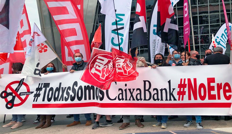Huelga general en CaixaBank para exigir mejores condiciones en el ERE, foto UGT Madrid