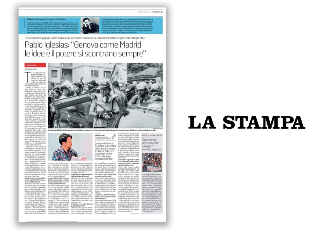 La Stampa entrevista hoy a Pablo Iglesias