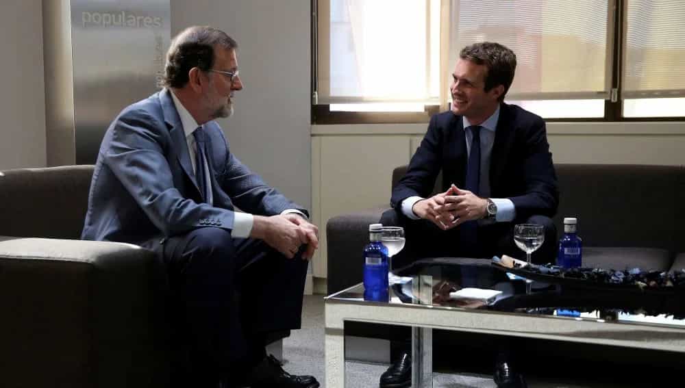 Reunión de Mariano Rajoy y Pablo Casado.