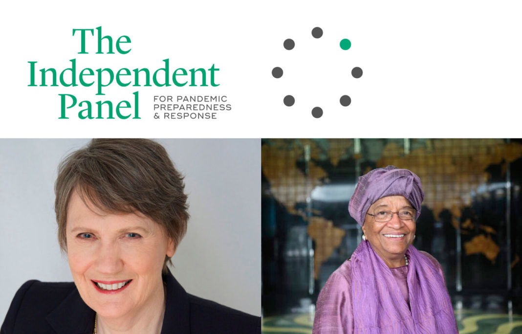 Las Copresidentas del Panel Independiente sobre Preparación y Respuesta ante Pandemias (IPPPR), Ellen Johnson Sirleaf, ex Presidenta de Liberia, y Helen Clark, ex Primera Ministra de Nueva Zelanda,