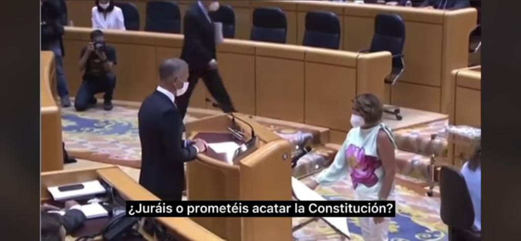 Momento de la toma de posesión de Susana Díaz de su escaño de senadora