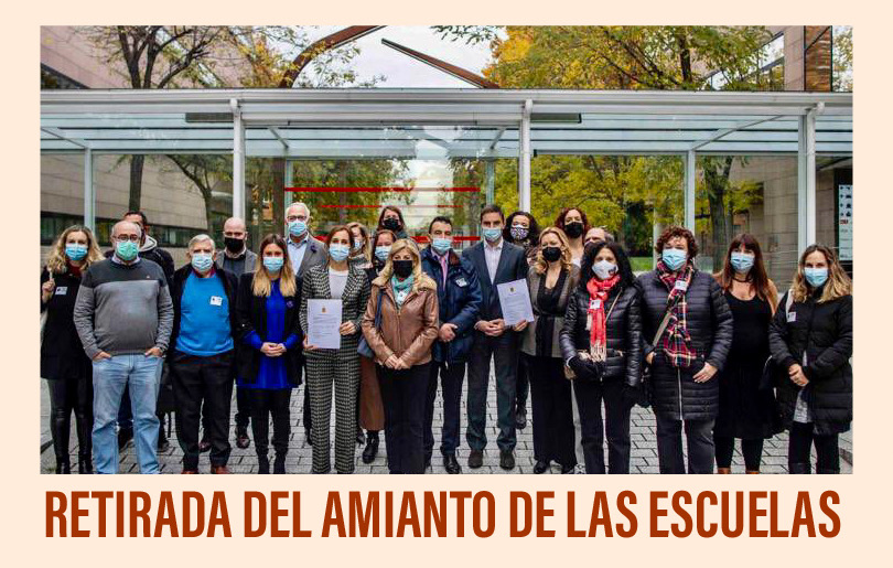 Más Madrid, PSOE y Unidas Podemos exigen la retirada del amianto de los centros educativos de la Comunidad