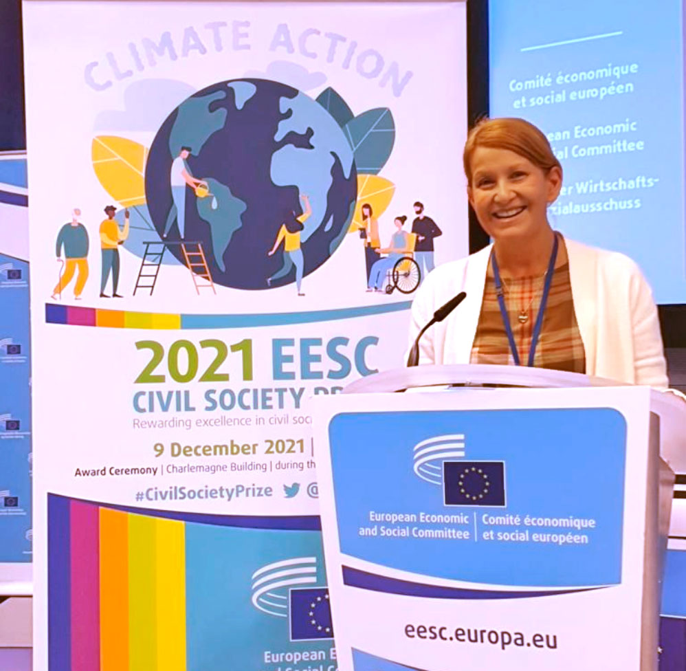 Mari Carmen Barrera, durante su intervención en el Plenario del Comité Económico y Social Europeo (CESE)