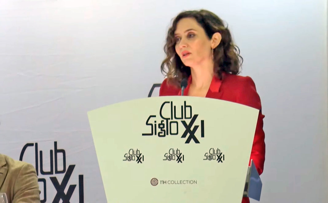 Isabel Díaz Ayuso, presidenta de la Comunidad de Madrid en Club siglo XXI
