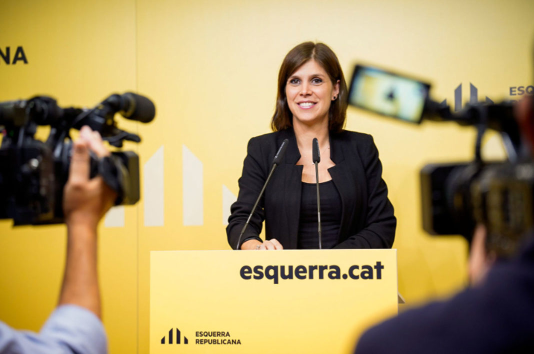 La secretaria general adjunta y portavoz de Esquerra Republicana, Marta Vilalta, durante la rueda de prensa / Gerard Magrinyà
