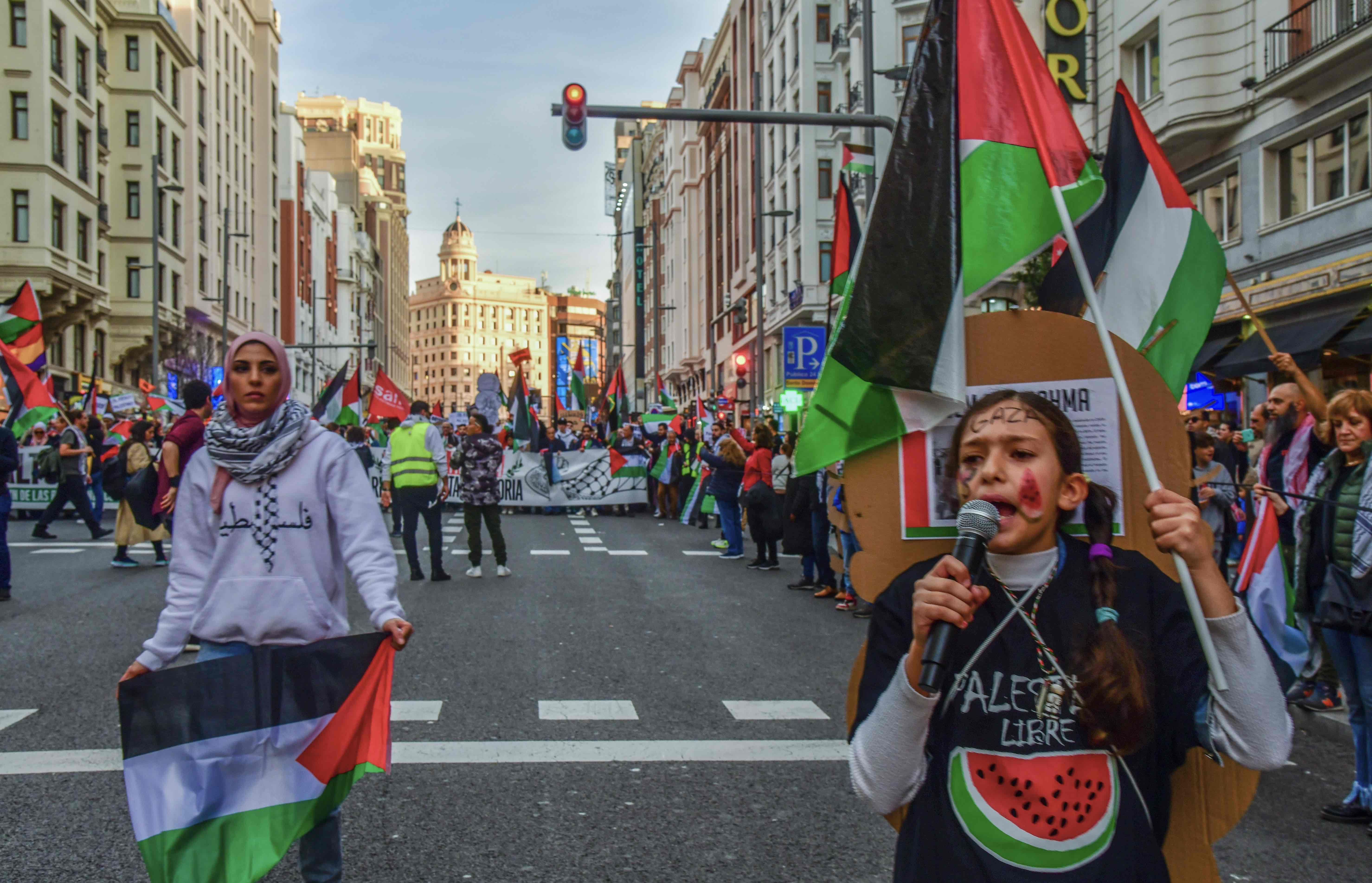 Manifestación contra el genocidio en Palestina, foto Agustin Millan