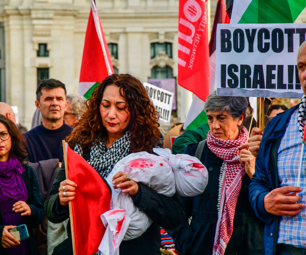 Manifestación contra el genocidio en Palestina, foto Agustín Millán