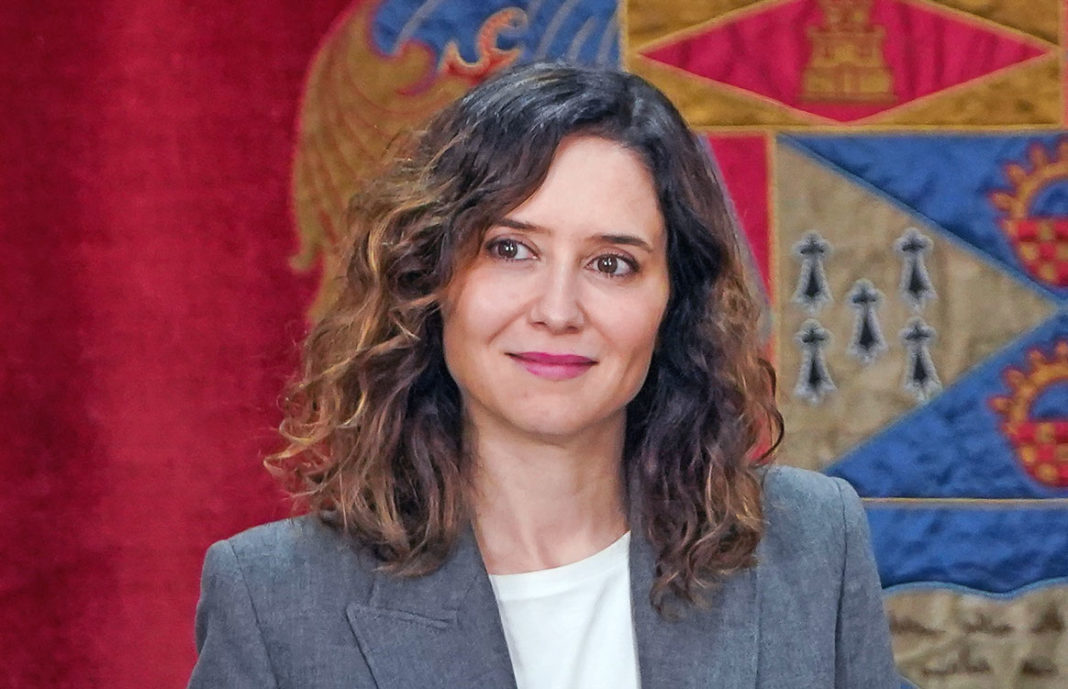 La presidenta de la Comunidad de Madrid, Isabel Díaz Ayuso, en Leganés