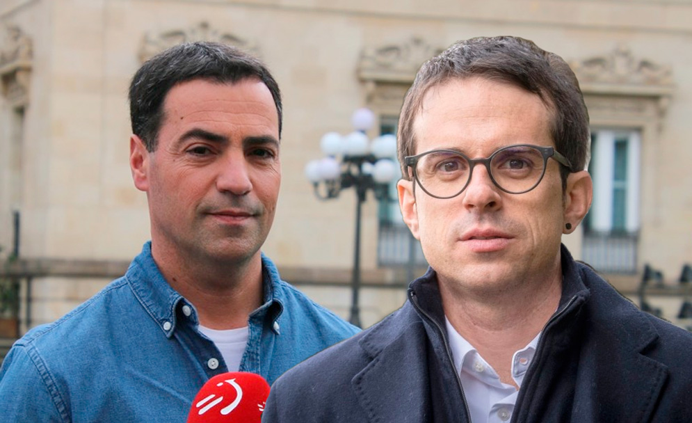 Los candidatos de PNV y EH Bildu para los próximos comicios en Euskadi, Imanol Pradales y Pello Otxandiano, respectivamente;