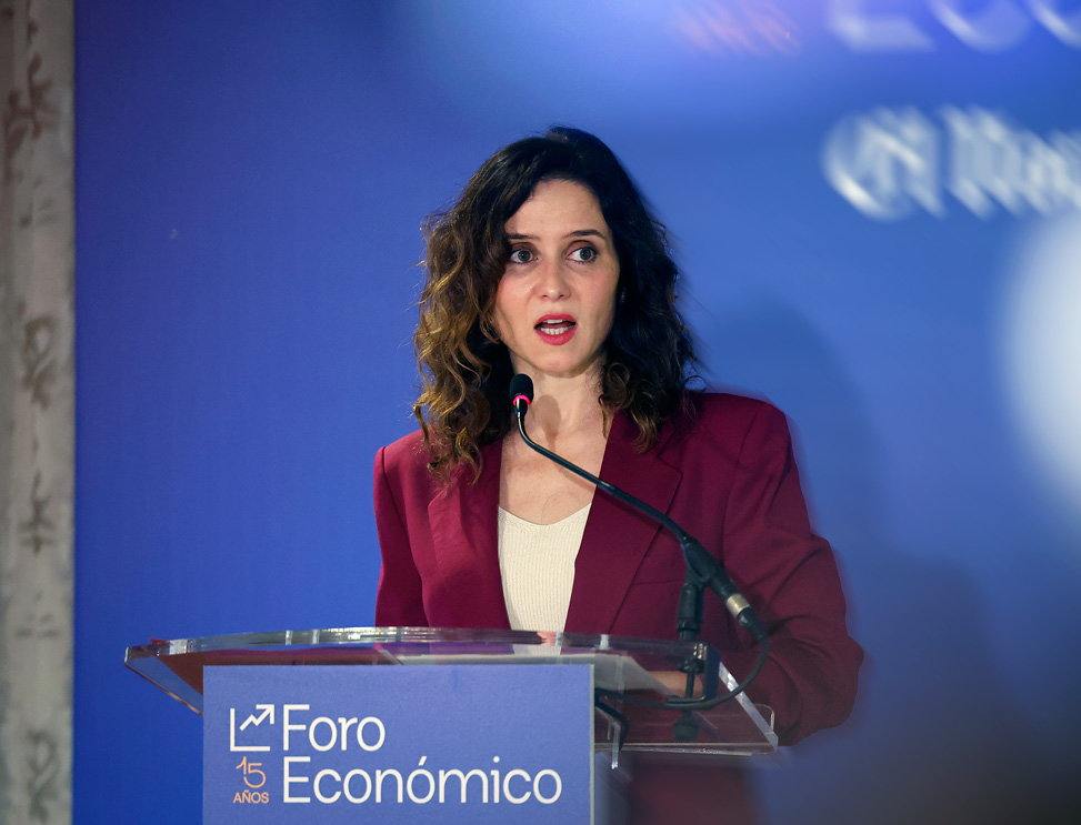 Isabel Díaz Ayuso, presidenta de la Comunidad de Madrid en un acto en Valladolid